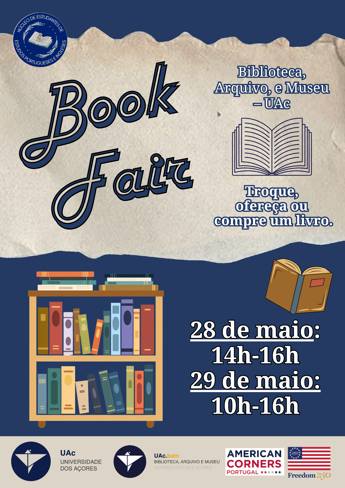 blue and green playful book fair poster-2